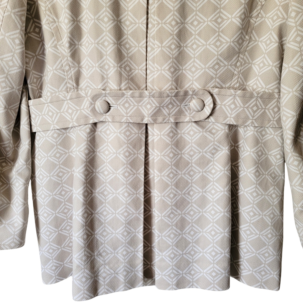 Womens Hip Length Trench Coat Diamond Pattern Banana Republic Size M - Picture 5 of 12